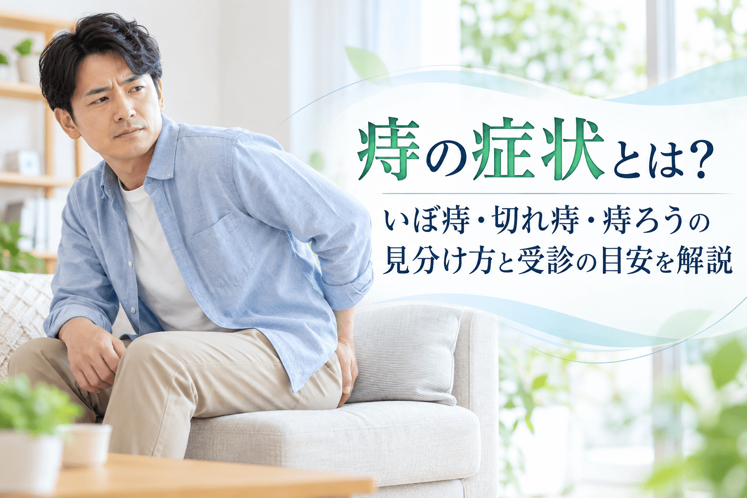 痔の症状とは？いぼ痔・切れ痔・痔ろうの見分け方と受診の目安を解説